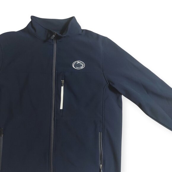 Penn State University Track Jacket Colosseum Athletics Large Blue Fleece Lined - Picture 6 of 8